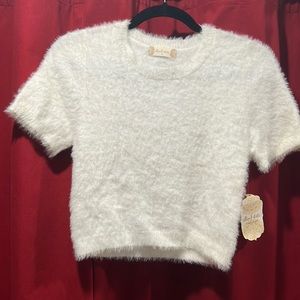 Fuzzy Cropped Tee